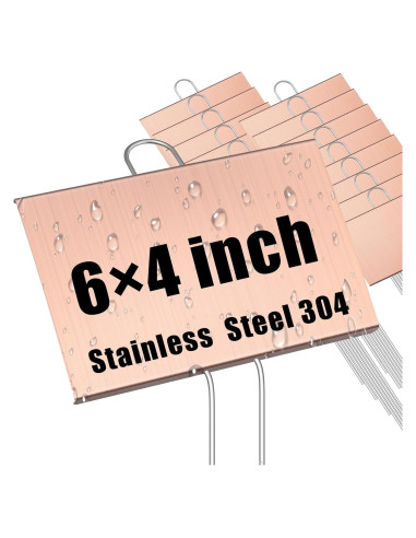 12 Etiquetas de Jardín de Metal Landhoow 10x15 cm Oro Rosa