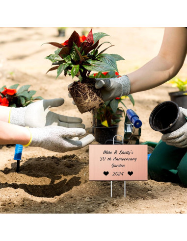 12 Etiquetas de Jardín de Metal Landhoow 10x15 cm Oro Rosa