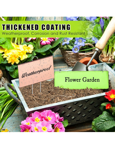 12 Etiquetas de Jardín de Metal Landhoow 10x15 cm Oro Rosa