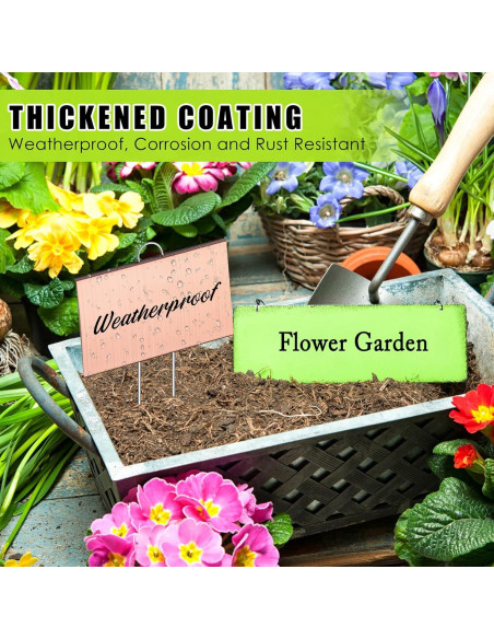 12 Etiquetas de Jardín de Metal Landhoow 10x15 cm Oro Rosa