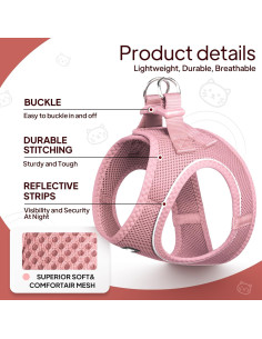 Arnés para Gato TwoEar Ajustable Rosa XXXS Transpirable 2