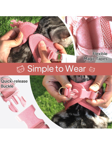 Arnés para Gato TwoEar Ajustable Rosa XXXS Transpirable
