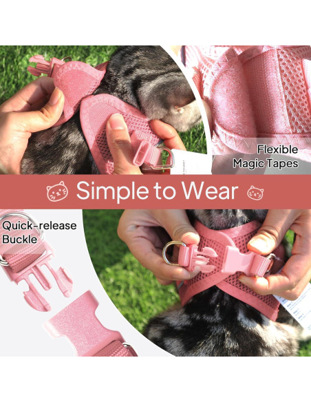 Arnés para Gato TwoEar Ajustable Rosa XXXS Transpirable