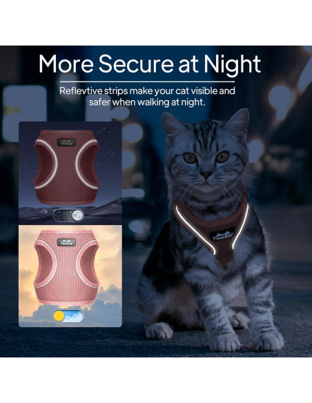 Arnés para Gato TwoEar Ajustable Rosa XXXS Transpirable