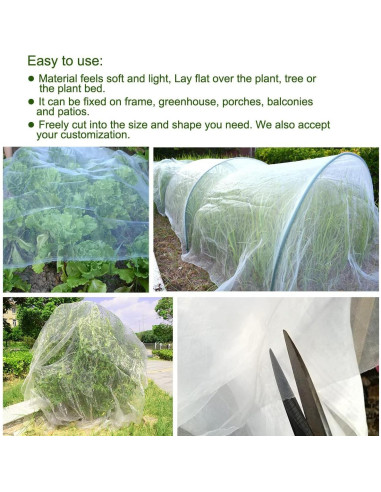 Red de Malla Fina para Insectos y Aves Gardeningwill 3x3m