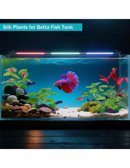 Plantas de Acuario de Seda SIYIPURR - 4 Piezas Verde 10cm