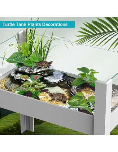 Plantas de Acuario de Seda SIYIPURR - 4 Piezas Verde 10cm