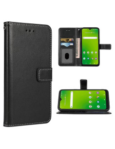 Funda de cuero para Cricket Icon 5 / AT&T Motivate 4 con billetera