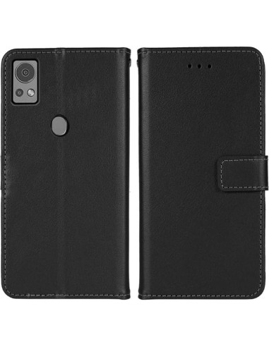 Funda de cuero para Cricket Icon 5 / AT&T Motivate 4 con billetera