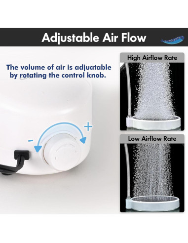 Bomba de Aire Silenciosa Orlushy OA-08-2AD para Acuarios 2271L