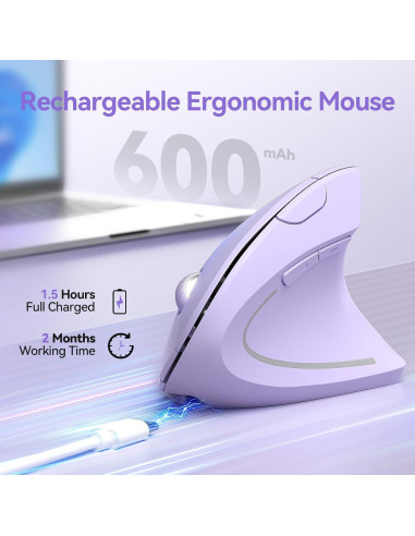 Ratón Ergonómico Inalámbrico TECKNET Vertical 5 DPI Ajustables