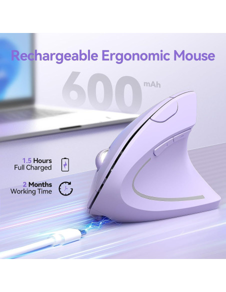 Ratón Ergonómico Inalámbrico TECKNET Vertical 5 DPI Ajustables