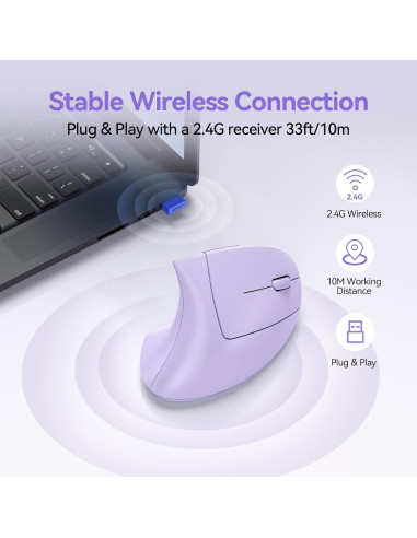 Ratón Ergonómico Inalámbrico TECKNET Vertical 5 DPI Ajustables