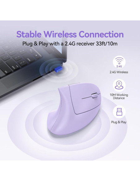 Ratón Ergonómico Inalámbrico TECKNET Vertical 5 DPI Ajustables