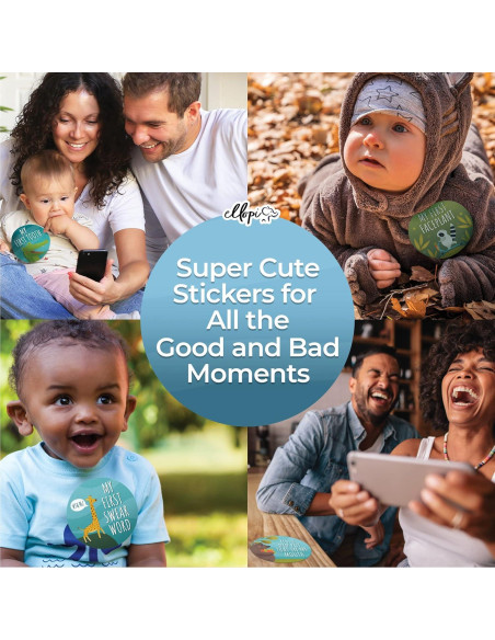 30 Pegatinas de Hitos para Bebés Ellopi - Azul y Verde