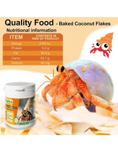 Comida para Cangrejo Ermitaño WaggyTech - Galletas de Coco 60g 2