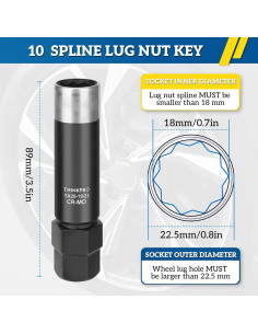 Enchufe de Tuerca de Spline 10 Puntos Thinkpro TP3060 2