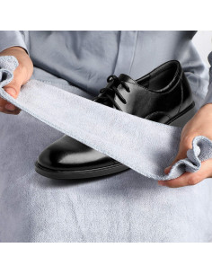 Kit de 10 Paños de Microfibra para Brillar Zapatos - Gris 2