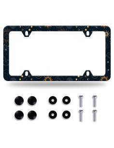 Marco de Placa de Licencia BRAGHRTED Sol Luna Estrellas 31x16 cm