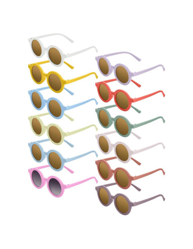 Dunzy 12 Pares Gafas Redondas para Niños - Accesorios Coloridos