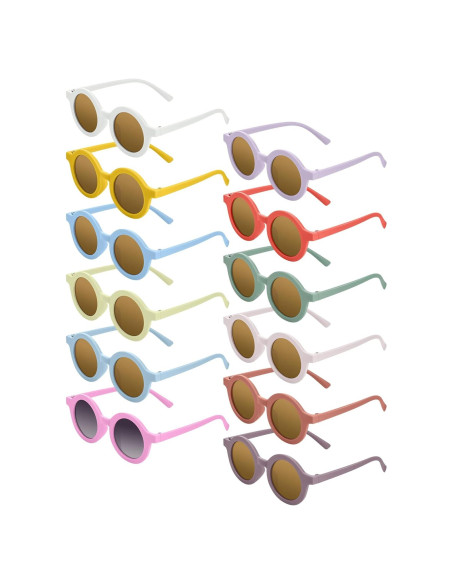 Dunzy 12 Pares Gafas Redondas para Niños - Accesorios Coloridos