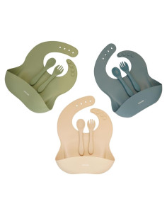 Set de Baberos de Silicona para Bebés con Utensilios - Xiamen Yangda