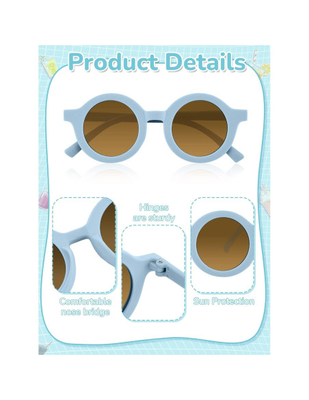 Dunzy 12 Pares Gafas Redondas para Niños - Accesorios Coloridos
