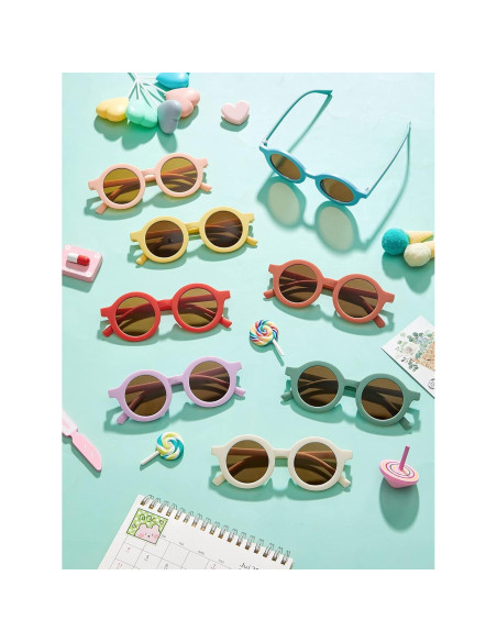 Dunzy 12 Pares Gafas Redondas para Niños - Accesorios Coloridos