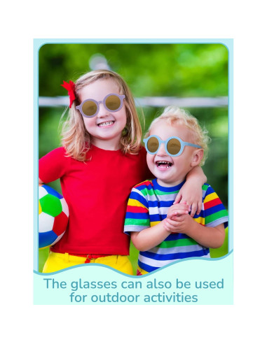 Dunzy 12 Pares Gafas Redondas para Niños - Accesorios Coloridos