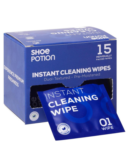 Toallitas Limpiadoras de Zapatos Prehumedecidas - 15 Unidades