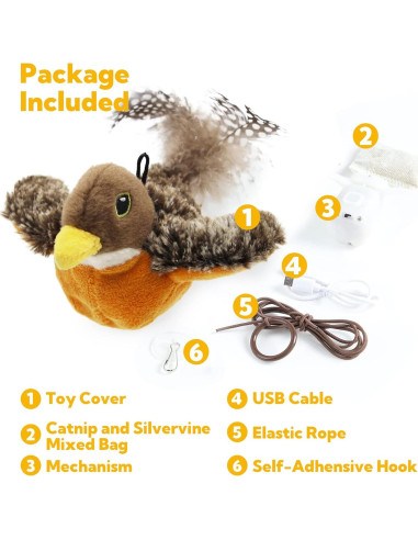 Juguete Interactivo para Gatos Petfuture Aleteador Robin USB