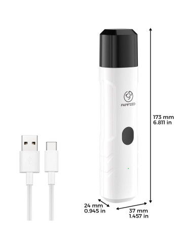 Amoladora de Uñas Eléctrica PAPIFEED Blanca con 3 Velocidades y LED