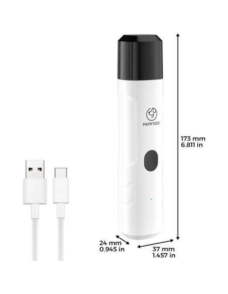 Amoladora de Uñas Eléctrica PAPIFEED Blanca con 3 Velocidades y LED