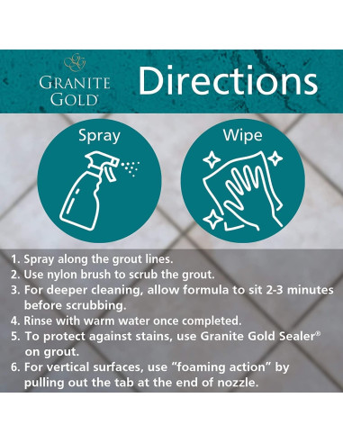 Limpiador de Lechada Granite Gold 88 Onzas + 4 Cepillos