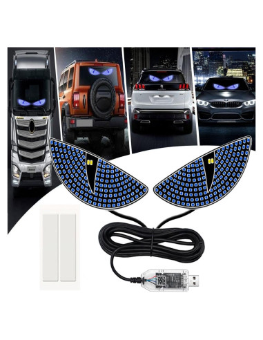Luz LED Ojos de Diablo GKKBUFF Azul 12 Modos para Coche