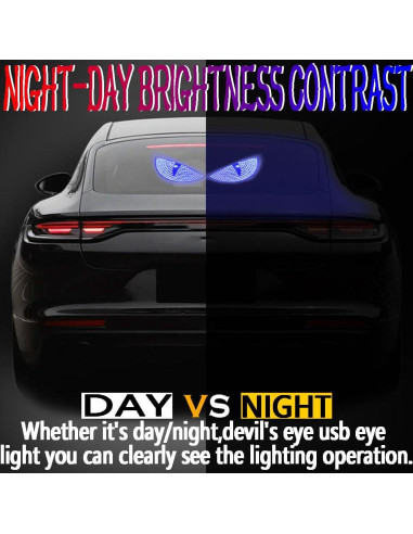 Luz LED Ojos de Diablo GKKBUFF Azul 12 Modos para Coche