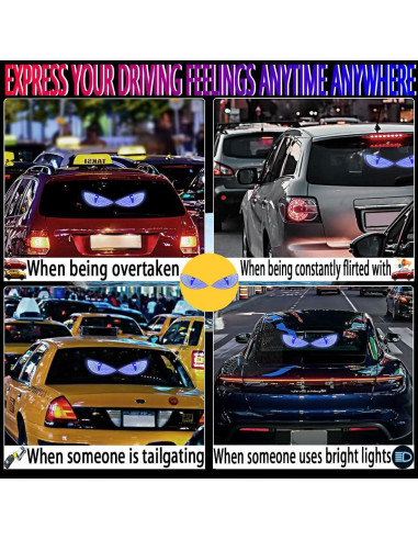 Luz LED Ojos de Diablo GKKBUFF Azul 12 Modos para Coche