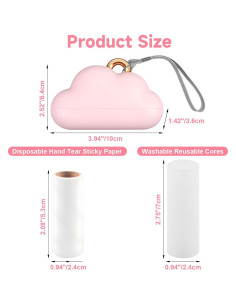 Mini Rodillo Quitapelusas Reutilizable Sunbrnhome Rosa 2