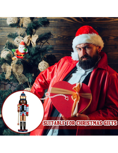 Cascanueces Africano de Madera Hungdao 38 cm Decoración Navidad