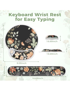 Reposamuñecas de Silicona iCasso Negro Ergonómico 43.69x8.38cm 2