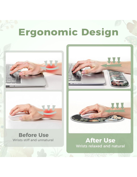 Reposamuñecas de Silicona iCasso Negro Ergonómico 43.69x8.38cm