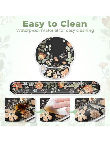 Reposamuñecas de Silicona iCasso Negro Ergonómico 43.69x8.38cm