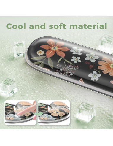 Reposamuñecas de Silicona iCasso Negro Ergonómico 43.69x8.38cm