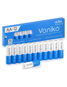 Pilas AA Alcalinas Voniko - Paquete de 12 - Ultra Duraderas