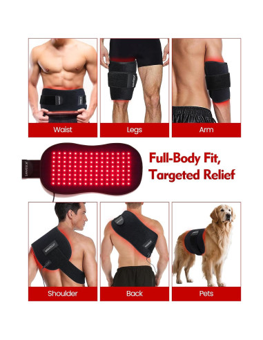 Cinturón de Terapia de Luz Roja SanaTech 660nm 850nm Ajustable