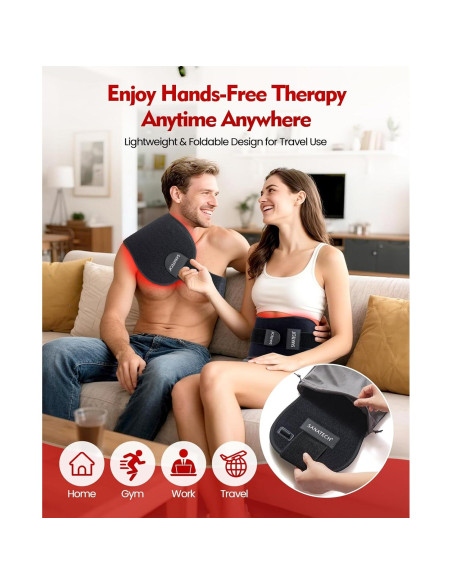 Cinturón de Terapia de Luz Roja SanaTech 660nm 850nm Ajustable