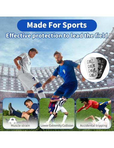 2 Pares Mini Espinilleras Fútbol Hoohnnaa 10x6 cm Negro y Blanco