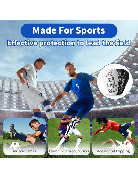 2 Pares Mini Espinilleras Fútbol Hoohnnaa 10x6 cm Negro y Blanco