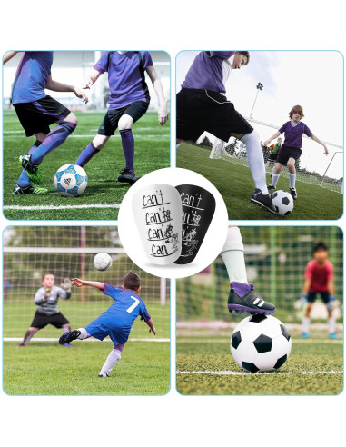 2 Pares Mini Espinilleras Fútbol Hoohnnaa 10x6 cm Negro y Blanco