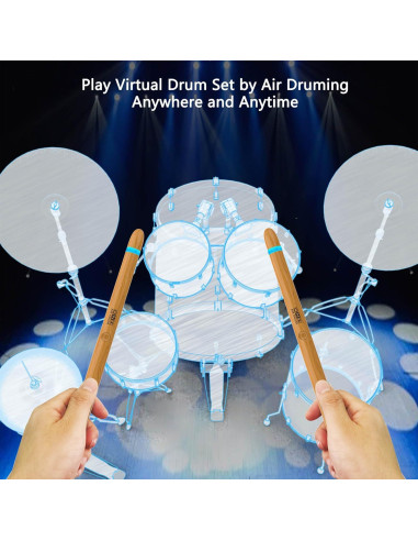 Bastones de Batería Virtual BNC con Pedal y Bluetooth